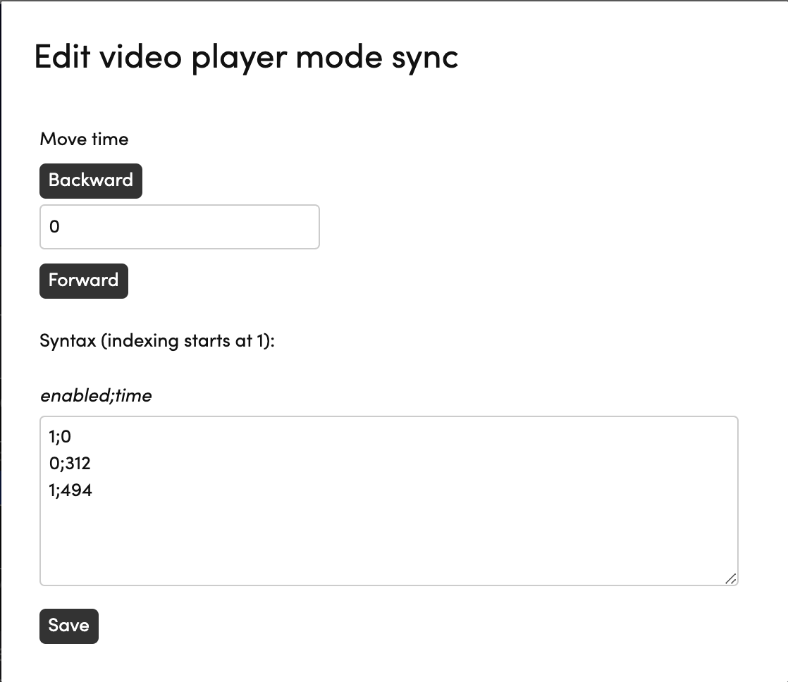 Video player mode settings